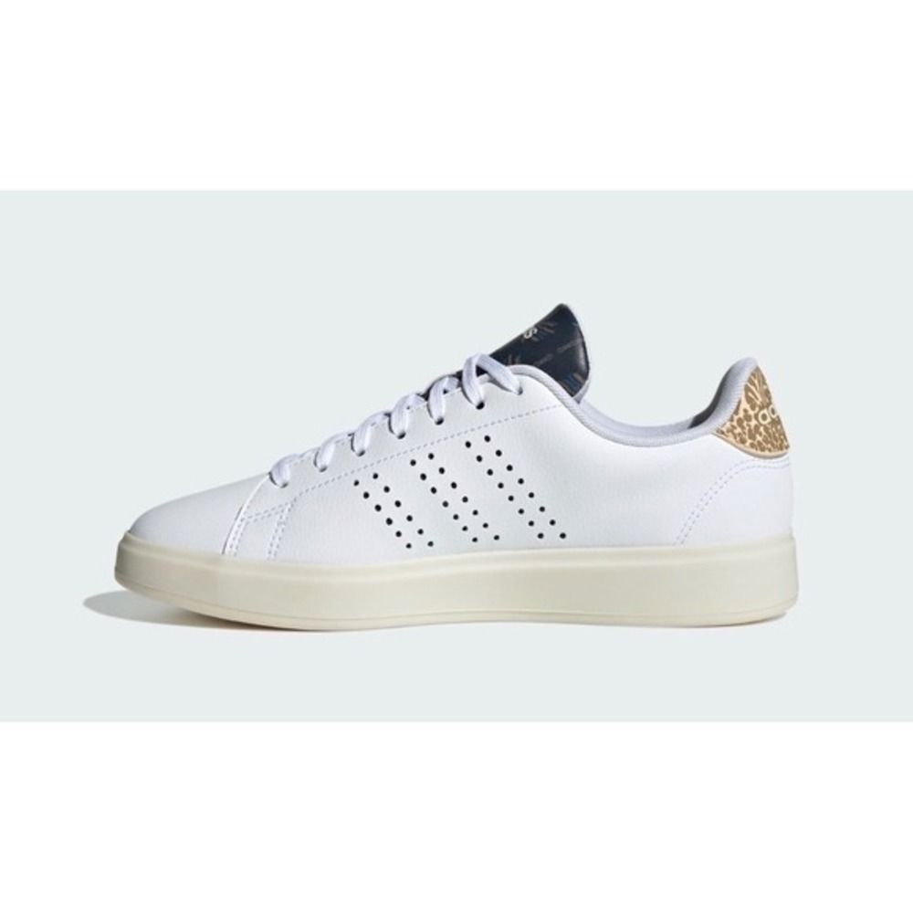 Adidas Advantage 2.0 Court Womens 7.5 White‎ Leopard Leather Sneakers New IG9182